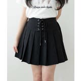 ブラック | レースアッププリーツスカート | WEGO【WOMEN】