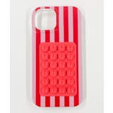 柄1 | 吸盤付きストライプiphoneケース(レッド) | WEGO【WOMEN】