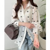 ホワイト | 楊柳刺繍BIGシャツ | WEGO【WOMEN】