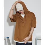 ブラウン | フェイクレイヤードTパーカー | WEGO【MEN】