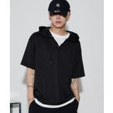 ブラック | フェイクレイヤードTパーカー | WEGO【MEN】