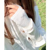 ホワイト | UV加工リボンビジューアームカバー | WEGO【WOMEN】