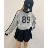 グレー | 2ラインナンバリングショートスウェット 韓国 韓国ファッション | WEGO【WOMEN】