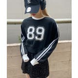 ブラック | 2ラインナンバリングショートスウェット 韓国 韓国ファッション | WEGO【WOMEN】