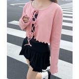 ピンク | フロントリボンリブカーディガン 韓国 韓国ファッション | WEGO【WOMEN】