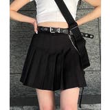 ブラック | 【Figments】ベルト付きチェーンプリーツミニスカート | WEGO【WOMEN】