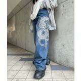 ドラゴン刺繍デニムパンツ | WEGO【WOMEN】 | 詳細画像1 