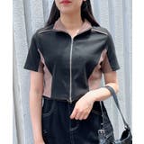 【Figments】SSバイカラートラックジャケット | WEGO【WOMEN】 | 詳細画像2 