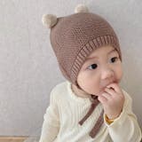ベビー 帽子 ニット帽 クマ くま耳 紐付き ボンボン あかちゃん 赤ちゃん | CLARAH | 詳細画像9