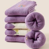 キッズ 靴下 5足セット 裏起毛 お花 パープル 女の子 ソックス くつ下 | CLARAH | 詳細画像6 