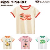 キッズ Tシャツ 4カラー 半袖 女の子 ピンク オレンジ グリーン ホワイト | CLARAH | 詳細画像1 