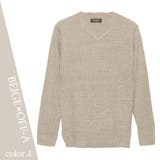 4.ベージュ×オフA | リブニット セーター メンズ | WESTSEA