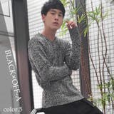 5.ブラック×オフA | リブニット セーター メンズ | WESTSEA