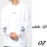 7.ホワイトD | トレーナー 裏起毛 薔薇刺繍 長袖 バラ メンズ レディース | WESTSEA