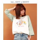 05.オフ×ミント | レトロ tシャツ 7分袖 | WESTSEA