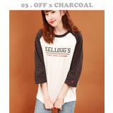 03.オフ×チャコール | レトロ tシャツ 7分袖 | WESTSEA