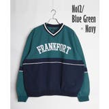 12.ブルーグリーン×ネイビーB | リブライン ナイロン プルオーバー | WESTSEA