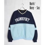 14.ネイビー×サックスB | リブライン ナイロン プルオーバー | WESTSEA