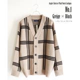 1.グレージュ×ブラックA | v ネック カーディガン | WESTSEA