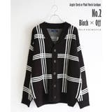 2.ブラック×オフホワイトA | v ネック カーディガン | WESTSEA