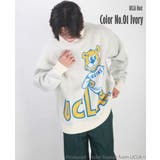 01.アイボリー | UCLAベア柄クルーニット | WESTSEA
