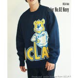 02.ネイビー | UCLAベア柄クルーニット | WESTSEA