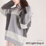 03.ライトグレーA | ニット カラーブロッキング セーター | WESTSEA