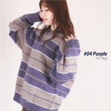 04.パープル | モヘアタッチ ボーダー ニット | WESTSEA