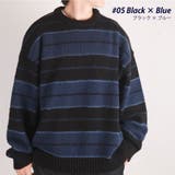 05.ブラック×ネイビー | モヘアタッチ ボーダー ニット | WESTSEA