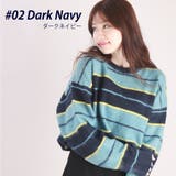 02.ダークネイビー | モヘアタッチ ボーダー ニット | WESTSEA