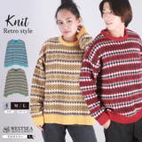 ジャガードボーダー柄オーバーサイズクルー | WESTSEA | 詳細画像1