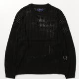 03.ブラック | メッシュオーバーサイズクルーセーター メンズ レディース | WESTSEA