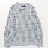 04.スモーキーブルー | メッシュオーバーサイズクルーセーター メンズ レディース | WESTSEA