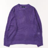 05.パープル | メッシュオーバーサイズクルーセーター メンズ レディース | WESTSEA