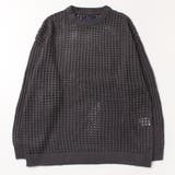 02.チャコールグレー | メッシュオーバーサイズクルーセーター メンズ レディース | WESTSEA