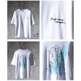 01.ホワイトA(バラ) | バックプリント 花柄Tシャツ 半袖 オーバーサイズ | WESTSEA