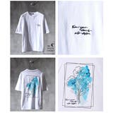 05.ホワイトC(ポピー) | バックプリント 花柄Tシャツ 半袖 オーバーサイズ | WESTSEA