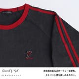 03.チャコール×レッド | ピグメント加工 ライン リンガーTシャツ | WESTSEA