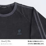 04.チャコール×ブルー | ピグメント加工 ライン リンガーTシャツ | WESTSEA
