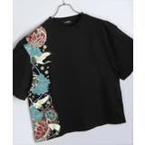12.ブラックF | 和柄プリントTシャツ メンズ 半袖 | WESTSEA