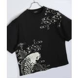 2.ブラックA | 和柄プリントTシャツ メンズ 半袖 | WESTSEA