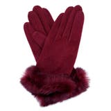 RED PURPLE (レッドパープル) | 肌触りのよいモダール素材に手首まであったかい天然ラビットファーの高級手袋。121… |  Whap&Whab