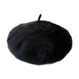 BLACK （ブラック） | 天然リアルアンゴラファーで作ったベレー帽。bn-0001 |  Whap&Whab