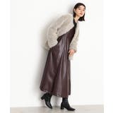 ブラウン(044) | 【スタイルアップが叶う】フィット&フレア合皮ジャンスカ | THE SHOP TK