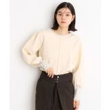 オフホワイト(003) | 袖ボリューム×ラメリブ配色ニット【洗える】 | THE SHOP TK