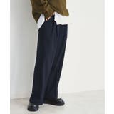 ネイビー(094) | 【洗えるパンツ】裏起毛タックワイド | THE SHOP TK