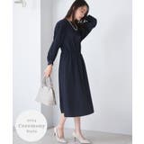 ネイビー(094) | 【セレモニー/入卒/通勤/手洗い可】ブラウジングサテンワンピース | THE SHOP TK