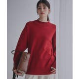 レッド(063) | 【インしないで着られる】金ボタン ハイネックニット 毛玉になりにくい | THE SHOP TK