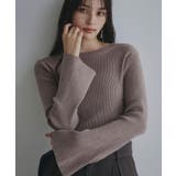 ベージュ(052) | 【品よく魅せる】フレアスリーブ リブニット 毛玉になりにくい | THE SHOP TK