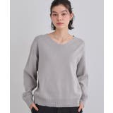 ライトグレー(011) | 【すっきりシルエットが叶う】大人のためのVネックニット 毛玉になりにくい 静電気… | THE SHOP TK